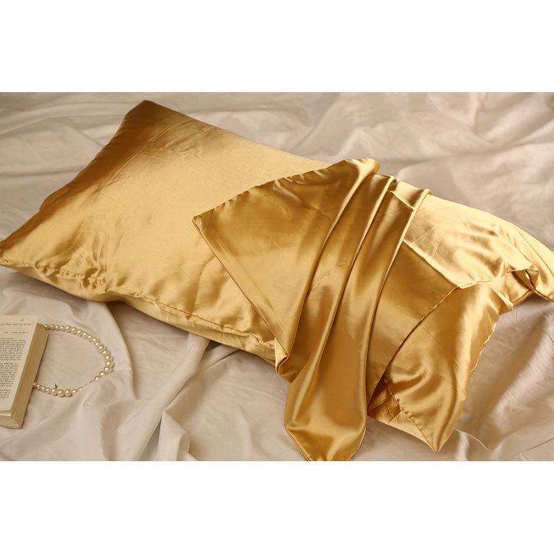 Solid Color Imitation Silk Pillowcase - Ice Silk Feel Satin Cushion Cover