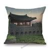 Kawase Hasui-Japanese Woodblock Pillow Case Ukiyo Mount Fuji Temple Beautiful Scenic Art Home Decorative Sofa Car Cushion Cover