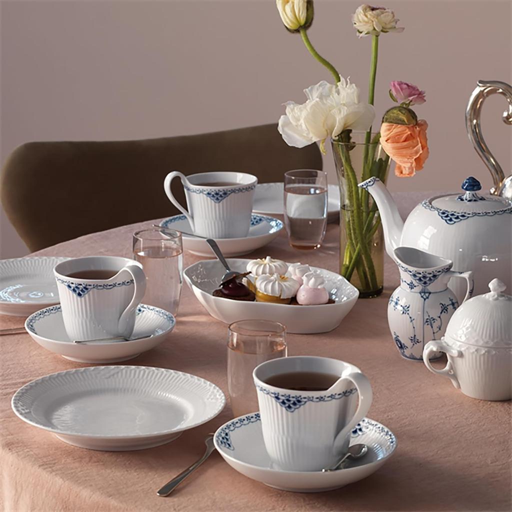 Imported Royal Copenhagen Blue Fluted Half Lace Creamer White L Wedding Gift 1017213 [Regular Product]