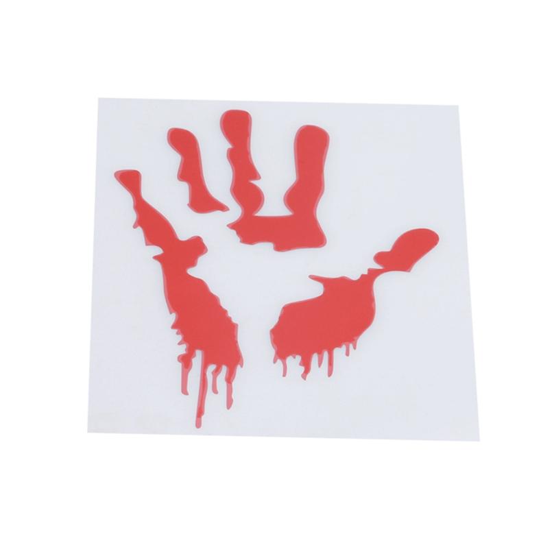 Car Stickers Bloody Fingerprint Blooding Handprint Lifelike Creative Decals Auto Tuning Waterproof