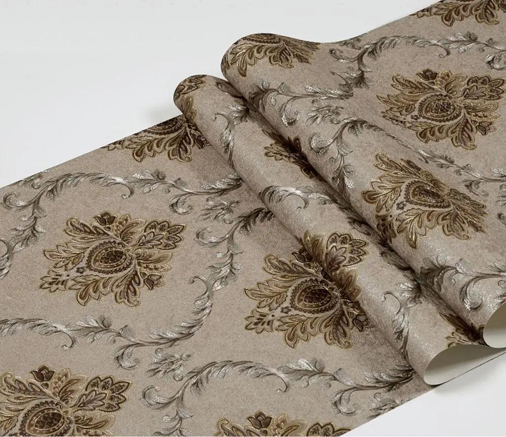 

Европейская 3D Дамасская Наклейка для Обоев Современный Дамасский Цветочный Фон Обои Лофт Настенное Покрытие Фреска ПВХ Водонепроницаемый 0.53x2m