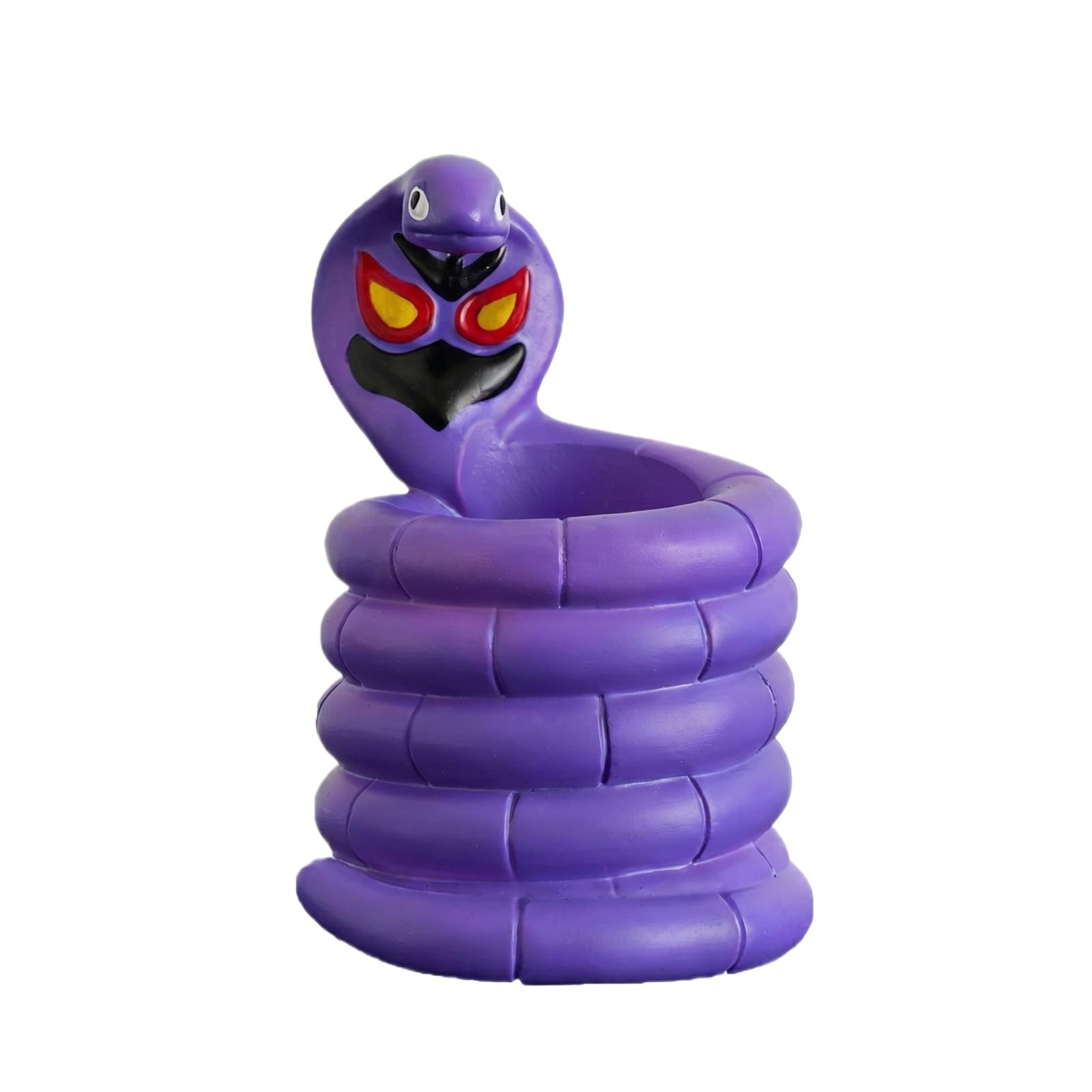 Snake Shaped Pen Holder Desk Organizer Spiral Design Resin Material Compact Size Office Accessory