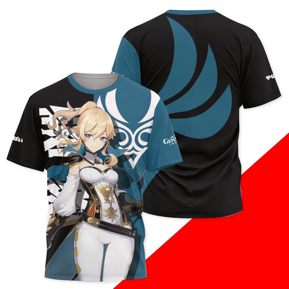 Spiel Genshin Impact Alle Rollen Cosplay T-Shirt 3D Raiden Shogun Druck Anime T-Shirts Sommer Herren Damen Harajuku Lässig Street Y2k Oberteile