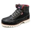 [Edwin] Waterproof Boots for Men, Lightweight Sneaker Design, PU Leather, Wide Fit, High-Quality Material, High-Top, Lace-up, Black/Brown EDM8500 BK 2
