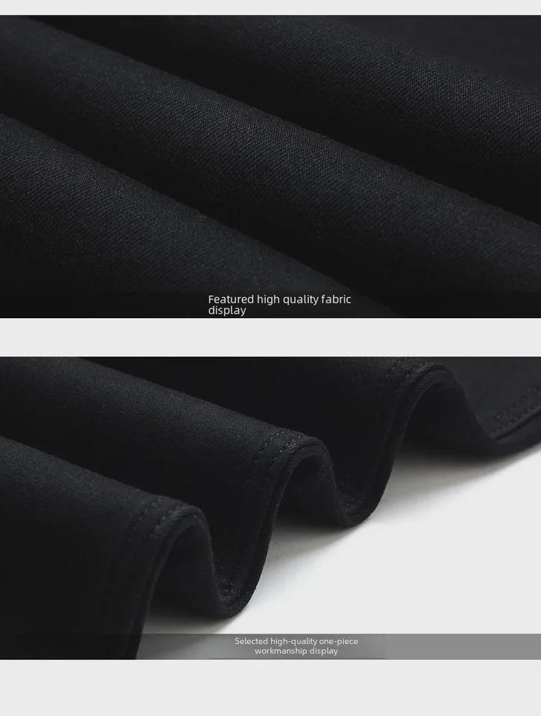 Men's Stretch Black Straight Slim-Fit Jeans - Youth Korean Casual Sport Style