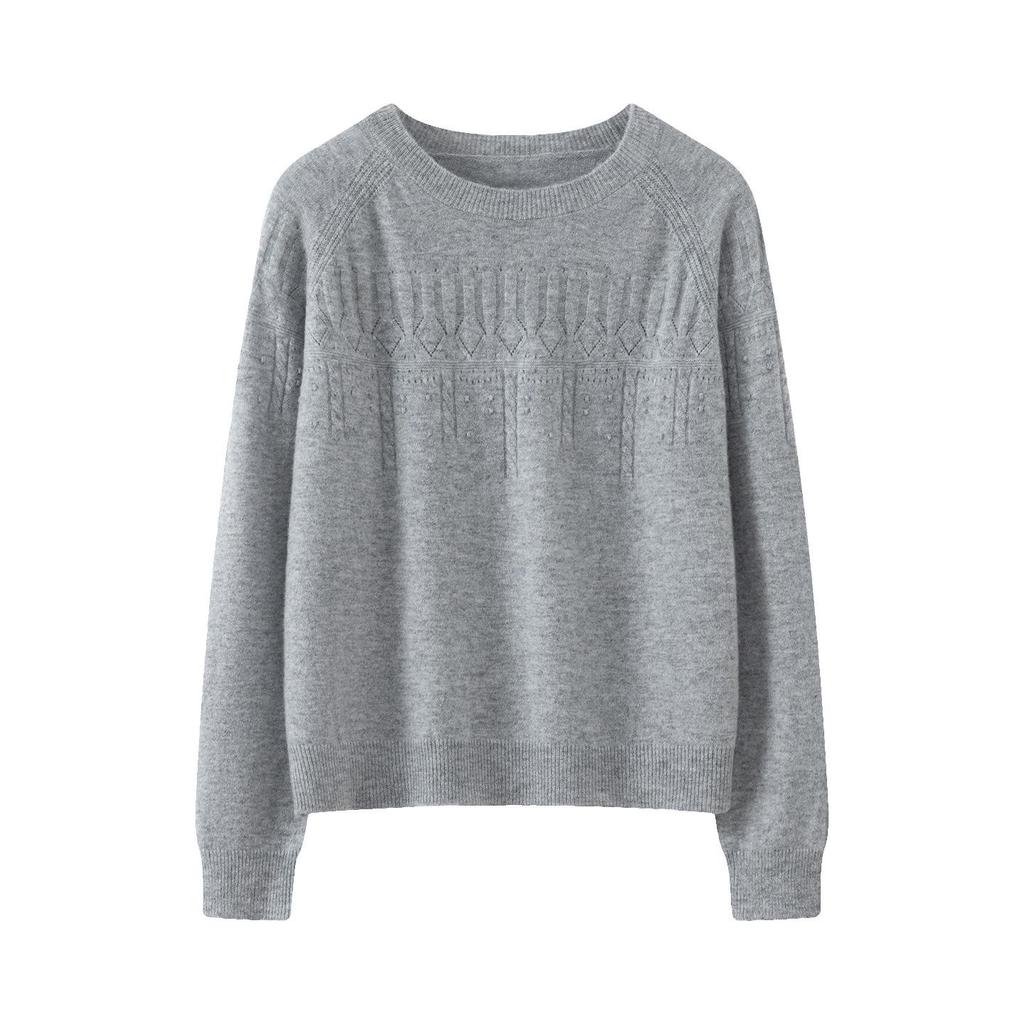 2026 Winter Pure Wool Puff Sleeve Round Neck Knit Sweater