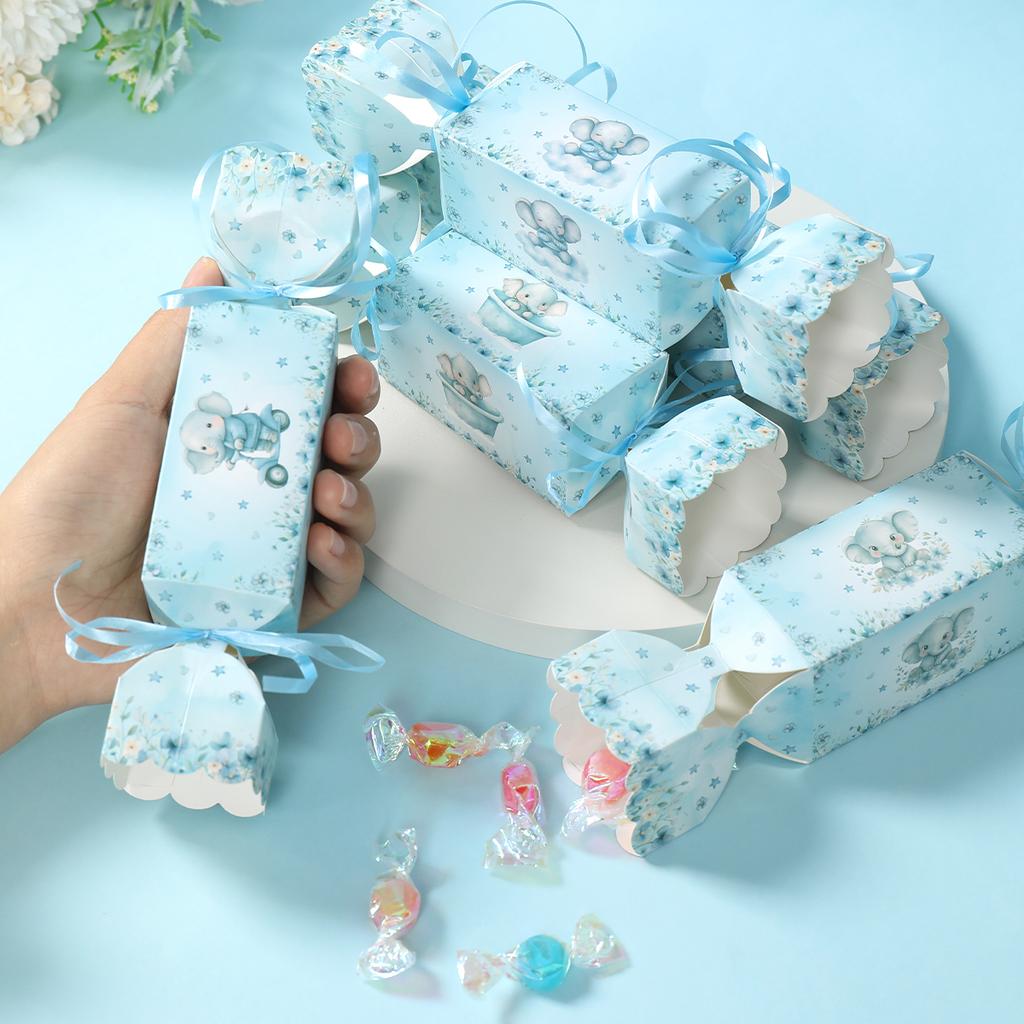 Baby Elephant Candy Box Gift Box Favor Box Birthday Party Decor Kids Boy Girl Birthday Party Supplies Favors Baby Shower Decor
