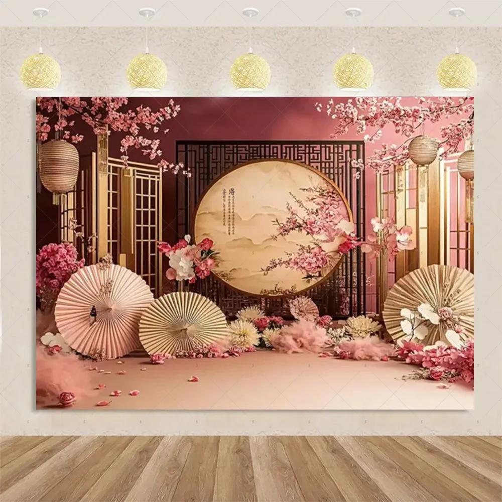 VIKAMA 2026 Spring Festival Backdrop Year Of The Horse Golden Lion Dance Theme Spring Festival Party Decorations