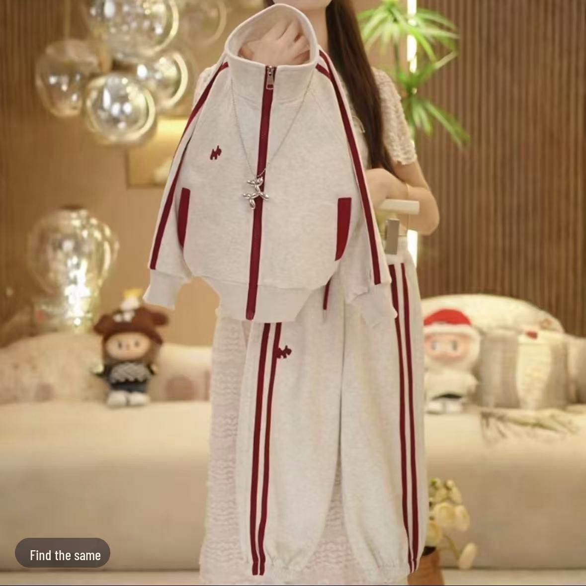 

2025 Girls Sports Hoodie & Pants Set: Korean Style for Big Kids - Autumn/Spring 120