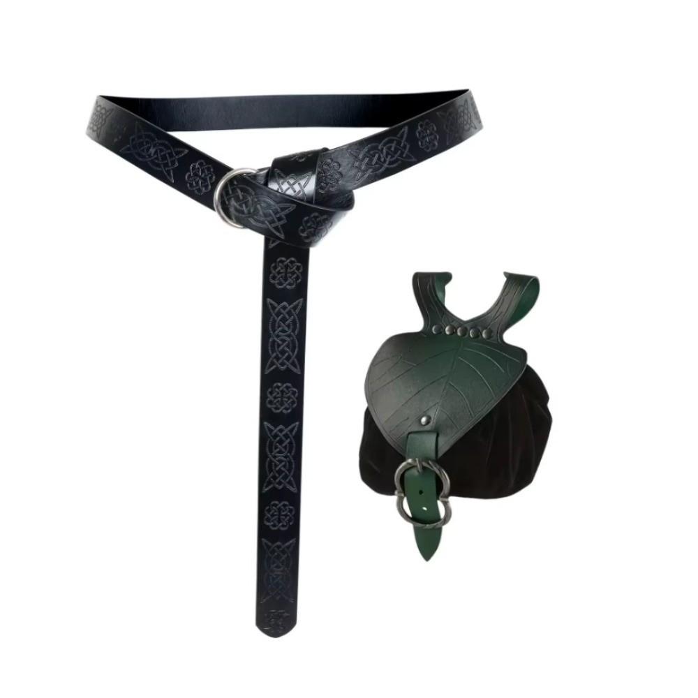 Mittelalterliche Gürteltasche aus Kunstleder Wikinger Hüfttasche Set Kostüm Cosplay Zubehör