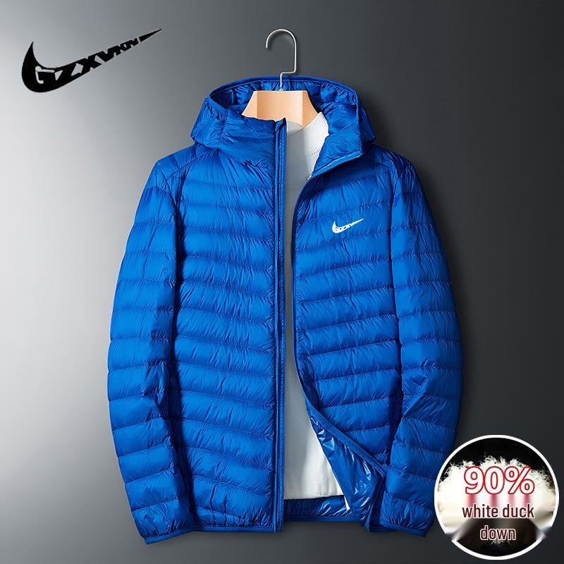 Jachetă de puf ușoară pentru bărbați, mărimi mari, casual și rezistentă la vânt pentru toamnă/iarnă