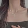 Elegant Three Heart Pendant Necklace with Tassel Delicate Layering Chain Minimalist Design Gift for Her