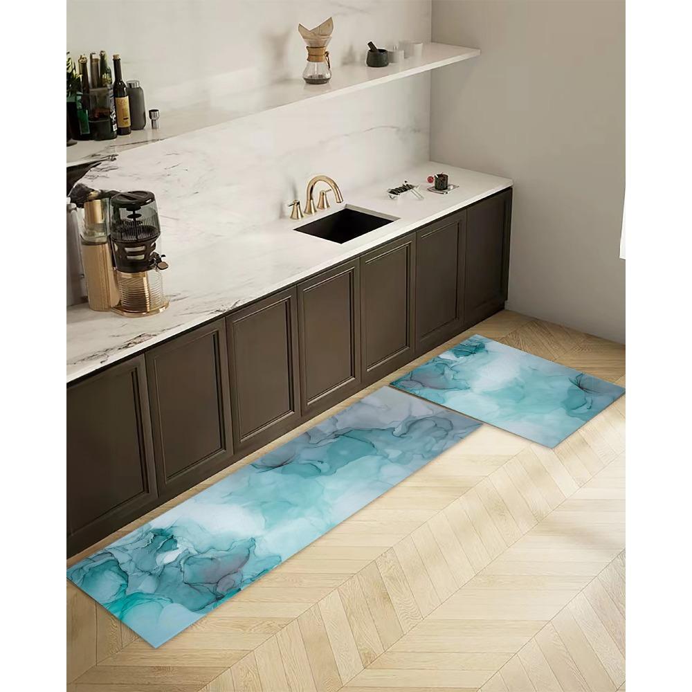 Microfiber Kitchen Two-piece Floor Mat Foot Pad Home Balcony Carpet Long Non-slip Oil Absorption and Water Absorption