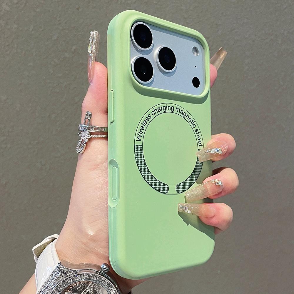 

Titanium Gray liquid silicone magsafe phone case for iPhone 17 16 15 14 13 12 11 Pro Max Air Plus magnetic charging soft cover iPhone17 Pro
