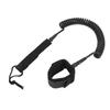 Surfboard Leash High Elasticity TPU Black Adjustable Coiled Surfing Leg Rope for Paddleboards Longboards