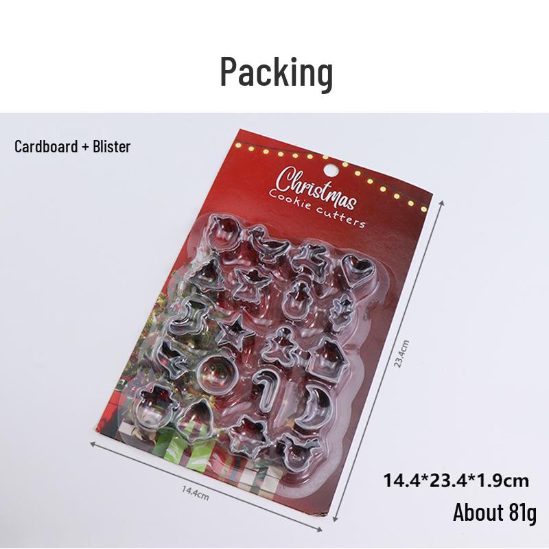 20-Piece Christmas Cookie & Cake Molds Set - DIY Stainless Steel Snowflake & Tree Designs