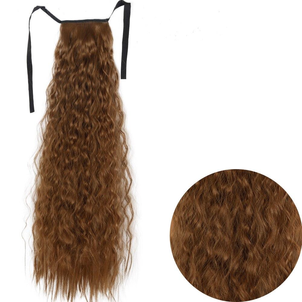 Women Long Wavy Hairpiece Synthetic Fiber Natural Wavy Cosplay Daily Wear Long Curly Wrap Around Ponytail Extension