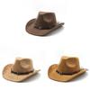 Western Cowboy Hat With Large Brim For Outdoor Sun Protection And Photography