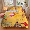 3pcs Piglet and Winnie the Pooh Printed Bedding Set, Soft and Comfortable Quilt Cover for Bedroom Q078