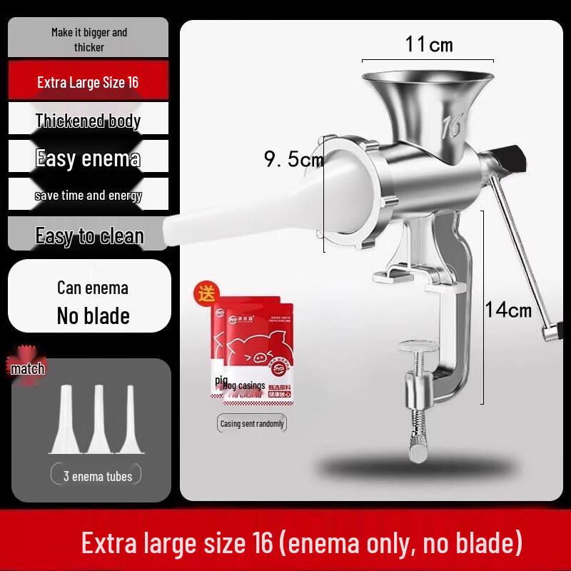 

Ручная мясорубка и наполнитель для колбас