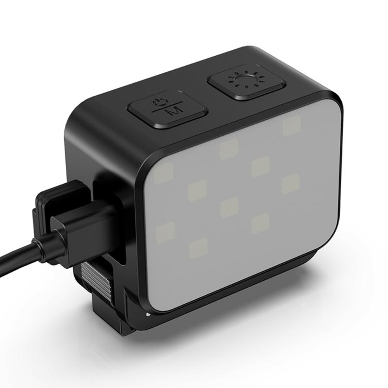 Mini LED Vloggings Light With Magnetic Mount And Waterproof Design For Action Cameras Cold Shoe Adapters 3000K 8700K Adjustable