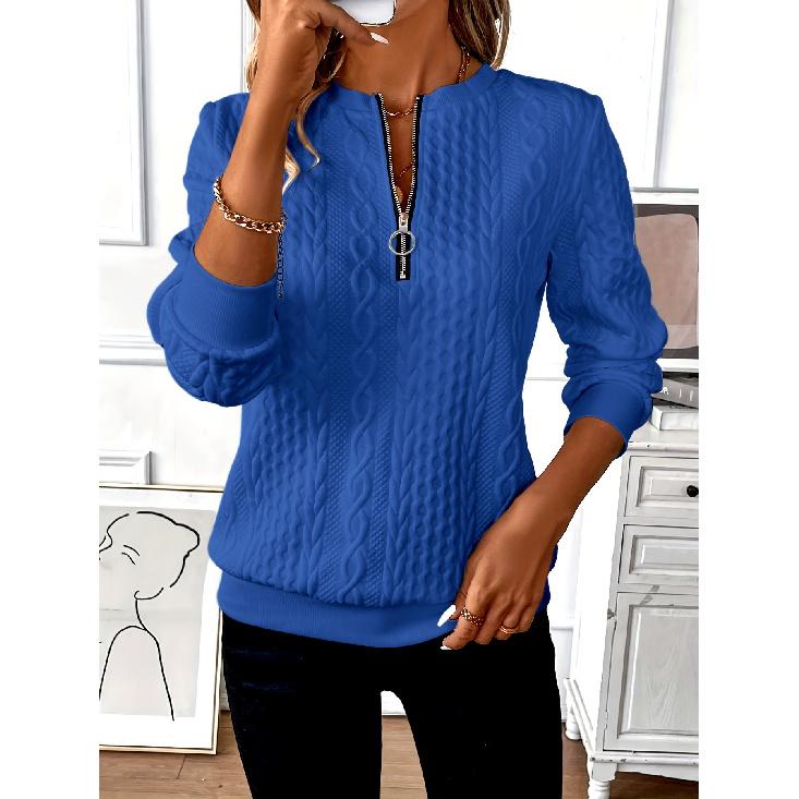 Cross-Border Hot Sale Women's Pullover Sweatshirt Four-in-One Quilted Casual Sweatshirt Zipper Sweatshirt