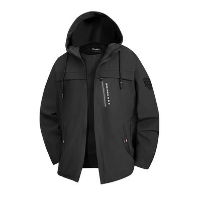 Men's Autumn and Winter Jacket Hooded Jacket Hong Kong Style Cardigan Top Business Jacket