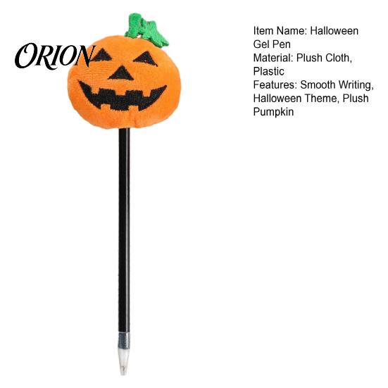 Signing Pen Halloween Pumpkin Gel Ink Pen, 0.7mm Rollerball with Plush Pumpkin, Student Ballpoint Novelty Black for Party Favors, Gift Supplies Marker