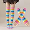 1 Set Regenboog Over de Knie Sokken & Handschoenen, Cosplay Beenwarmers Armwarmers Mode Feest Accessoires