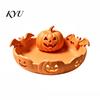 Party Food Display Tray Halloween Pumpkin Tray, Bat Relief Candy Holder, 3D Printed Holiday Gift for Desktop Storage Bowl, Spooky Tabletop Ornament