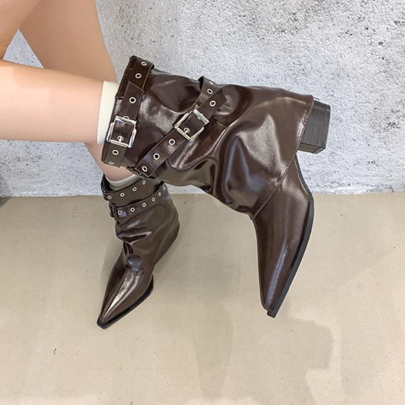 Fashion Women Ankle Boots Sexy Pointed Toe High Heels Shoes 2025 Trend New Fashion Boots Chunky Chelsea Party Winter Woman Pumps Zapatos