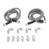 6AN 52in Transmission Fluid Oil Cooler Hose Kit Stainless Steel PTFE Transmission Cooler Lines for Trucks