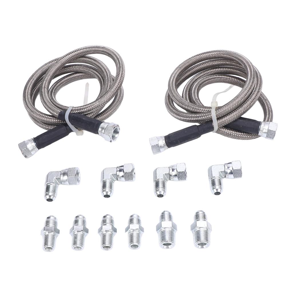 6AN 52in Transmission Fluid Oil Cooler Hose Kit Stainless Steel PTFE Transmission Cooler Lines for Trucks
