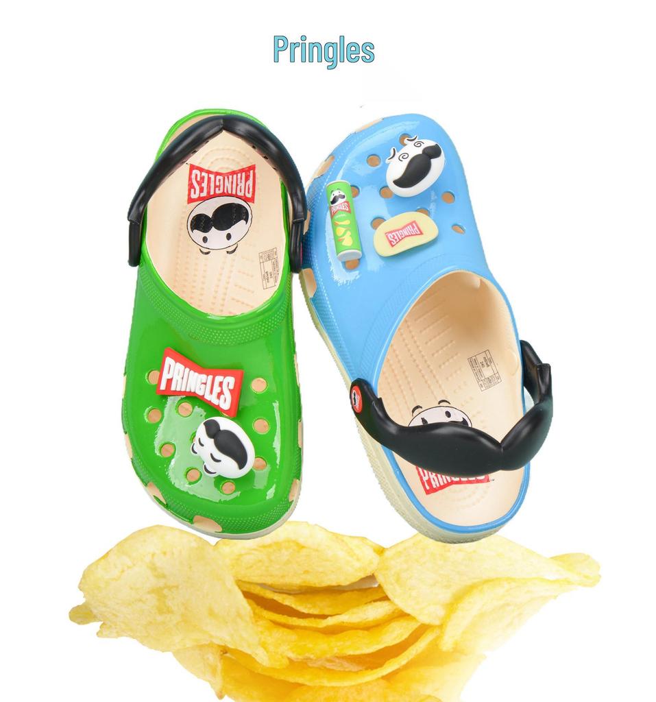 Pringles Mr. Big Beard Cartoon Crocs: Kids' Non-slip Beach Sandals & Slippers