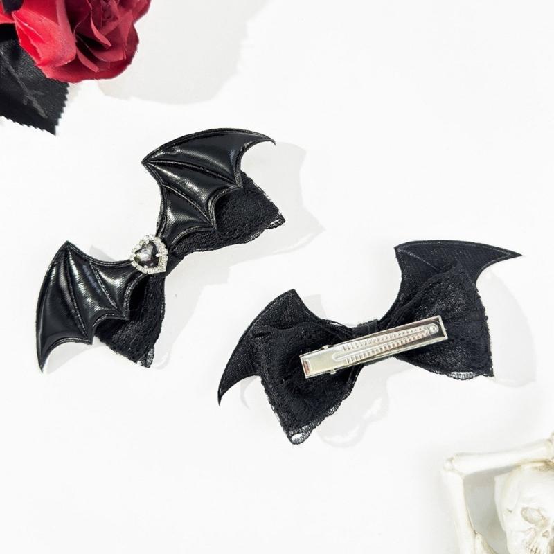 Gothic Devil Wing Hair Clip Side Clip Hairpins Women Hair Styling Accessories for Thin Hair 2000s Halloween Party Headwear