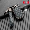 Volkswagen/Skoda Double-Sided Leather Zinc Alloy Car Key Case - Non-Signal Blocking, Full-Wrap Design