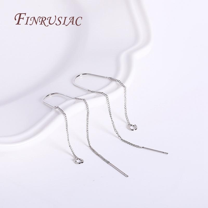 Brass Thin Chain Ear Wire For Earrings Making Findings Trendy 18K Gold Plated Long Tassel Earwire DIY Fashion Jewelry For Women