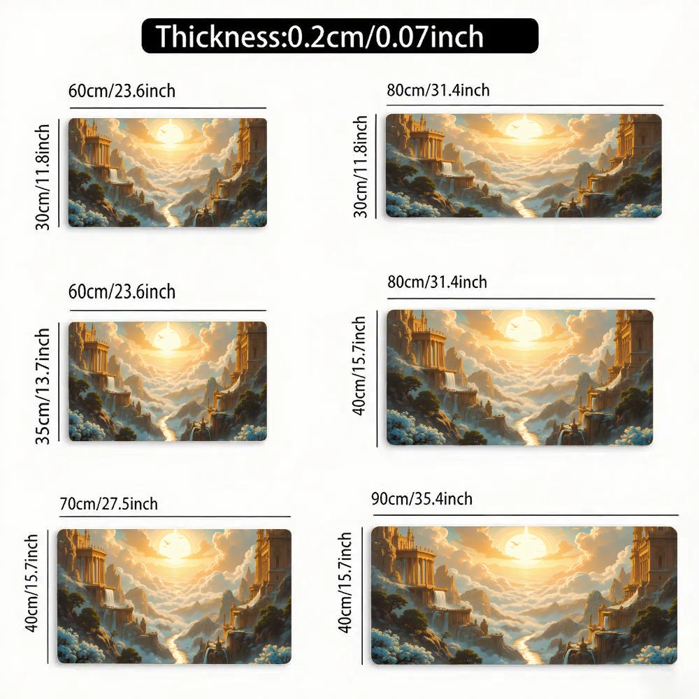 Antiker Griechischer Tempel Design Magische Party Spielmatte Strapazierfähiges Gummi für MTG&TCG Spiele 35X60cm Mauspads Büros Schreibtischmatten mousepad