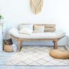 COTTON BERBERE Living Room Rug - 120 X 170 Cm - 100% Cotton - Natural Ecru - Diamond Pattern