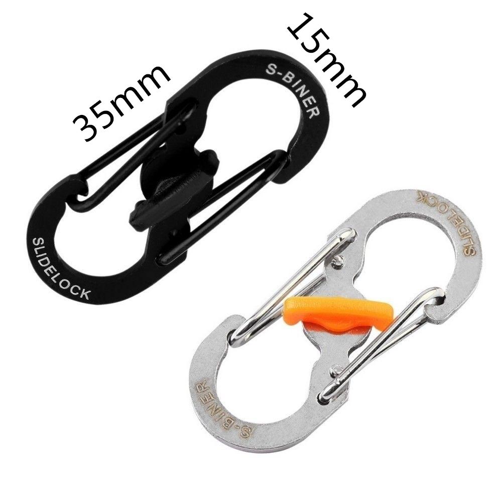Outdoor Camping S Type Carabiner with Lock Mini Keychain Hook Anti-Theft Backpack Buckle Key-Lock Tool