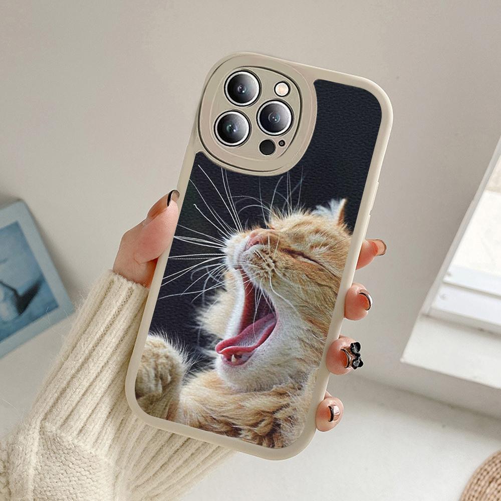 For Iphone 14 Funny Cartoon Cat Phone Case for Iphone 14 13 11 12 Pro MAX 13 12 MiNi 7 8 14 Plus SE2020 X XS XR Lambskin Covers