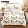 Cartoon Goat Duvet Cover Set Cute Kawaii White Goat White Background King Queen Size For Girls Boys Gift Polyester Bedding Set