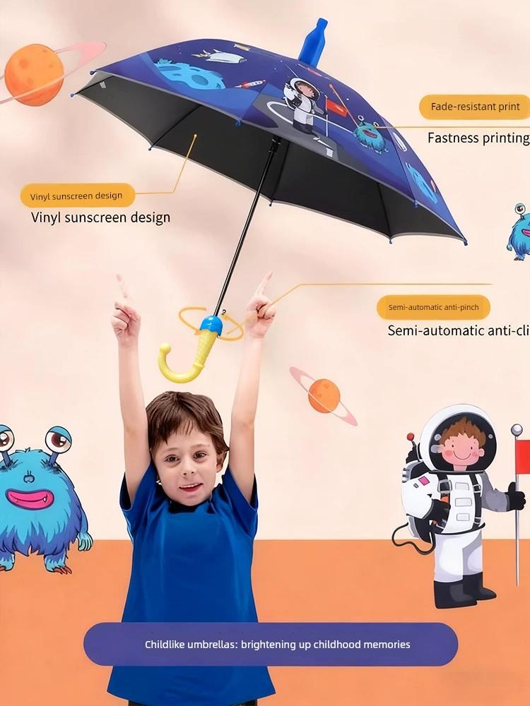 Children's Umbrella Cartoon Design, Dual-Use for Sun and Rain, Suitable for Boys and Girls in Kindergarten and Elementary School, Special for Kids to