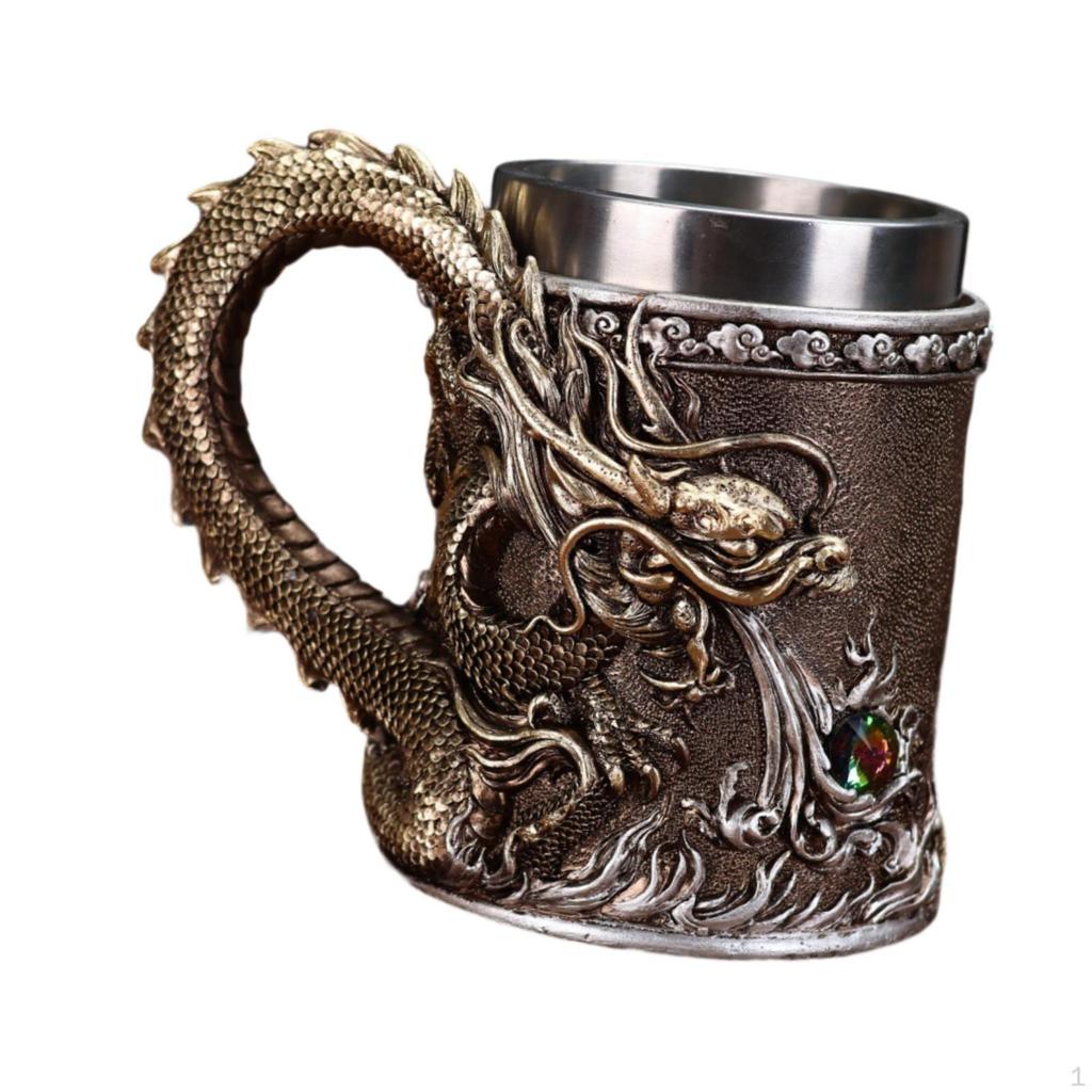 Bar Restaurant Cană Cafea Reliefată Veselă Băutură Medievală Cană din Oțel Inoxidabil