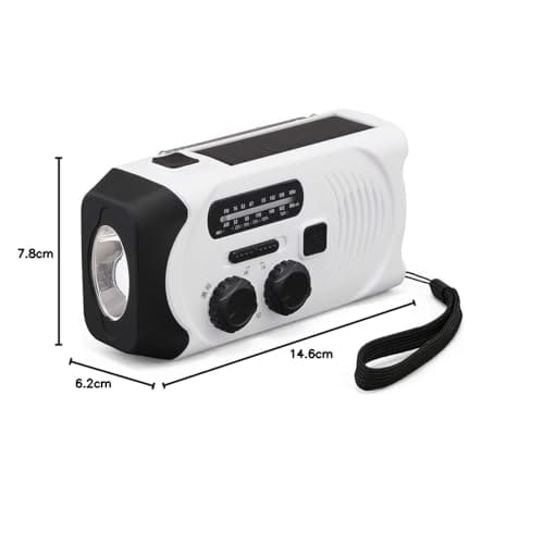 IRIS OHYAMA Radio Disaster Prevention Goods Disaster Prevention Radio Small Rechargeable Hand Crank LED Light Battery Portable Hand Crank Charging Rad