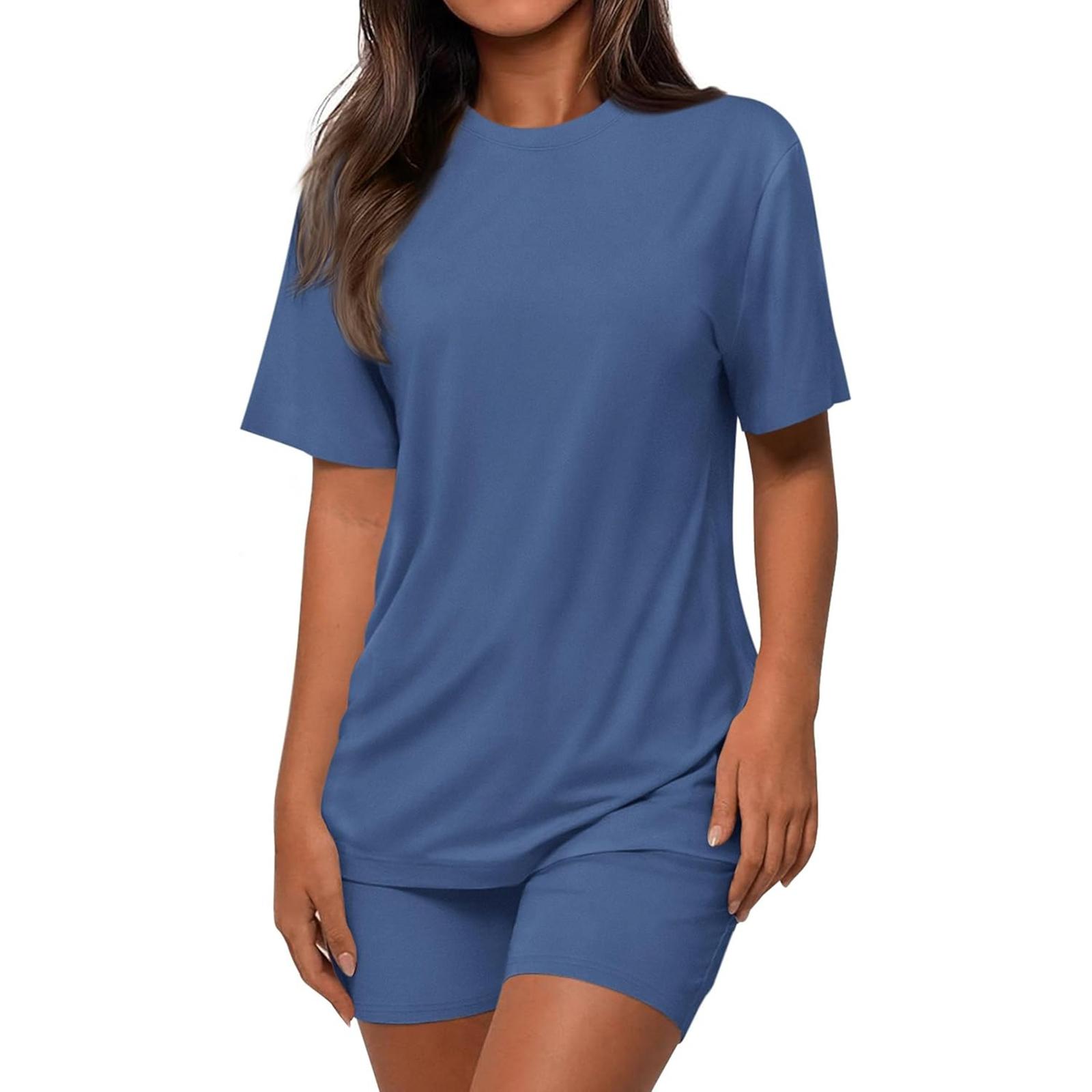 

Women s Fashionable Casual Top And Pants Two-Piece Set XL синій