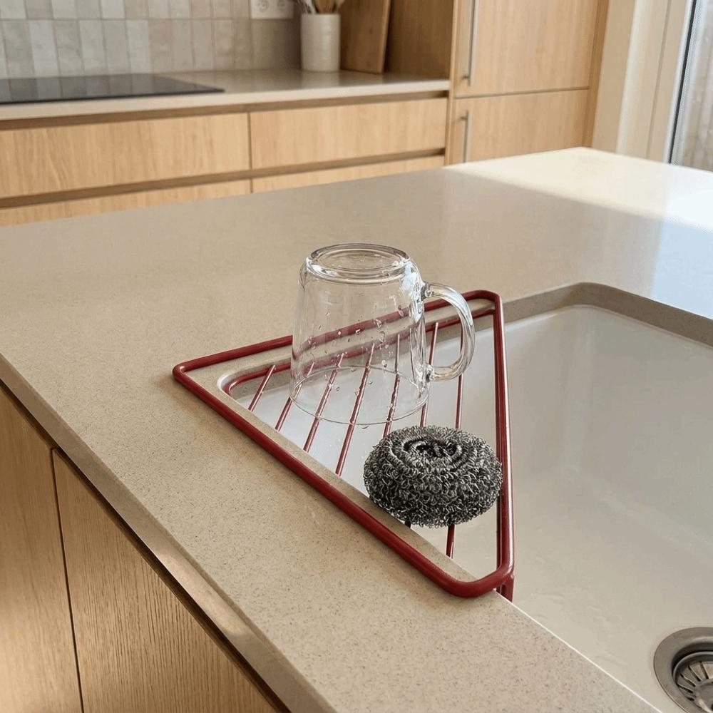 Anti-rust Sink Corner Rack Iron Dishcloth Sponge Stand Practical Sink Organizer  Laundry Room