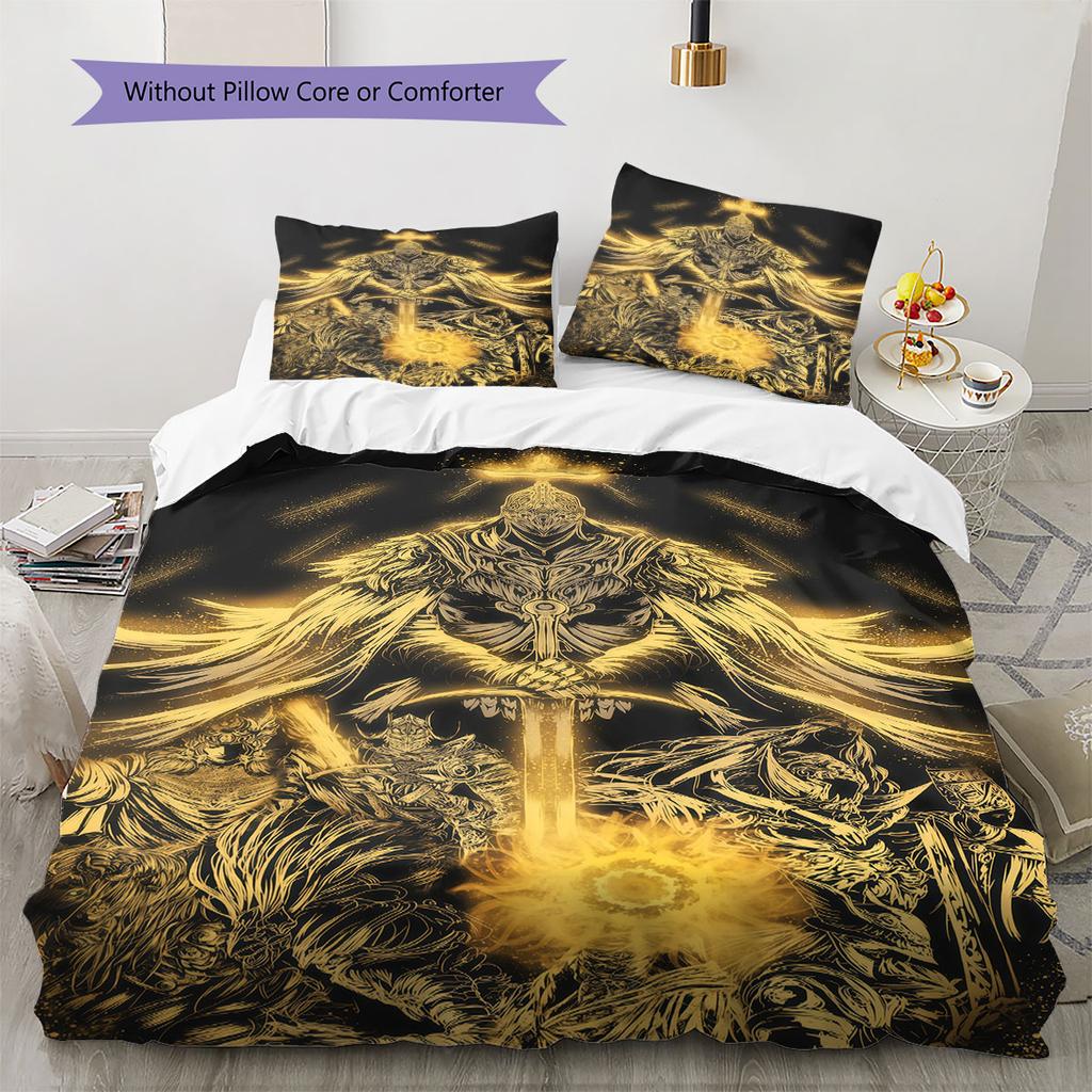 Elden Ring Veil Bedding Quilt Set Quilt Cover Pillowcase Home Decoration Birthday Gift (1 * duvet cover + 2 * pillowcase, without core)