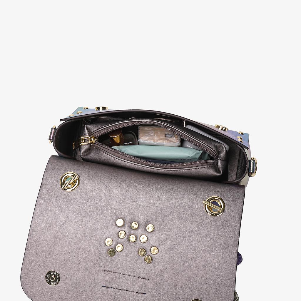 Pearl Colorful Rivet Wing Bag With Leather Tide Bag Chain Gradual Change Handbag Dinner Bag Dragonfly Shoulder Bag