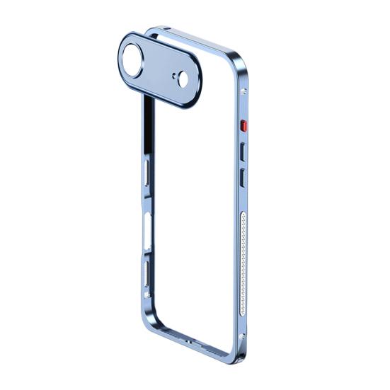 Metal Phone Case for IPhone 17/17 Pro/17 Max/17 Air Detachable Lens Cover & Heat Dissipation Phone Case Ultra-Thin Protective Frame with Hidden Strap